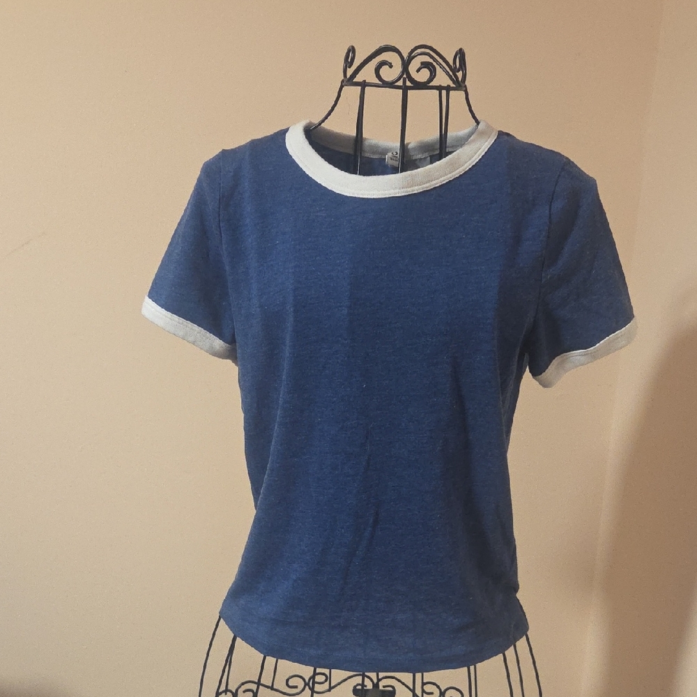 Divided H&M Blue and White Short Sleeve Tee Size S